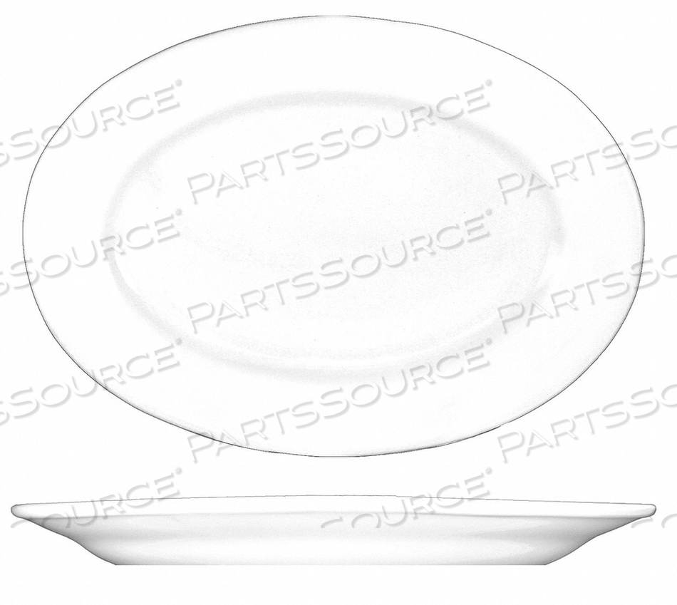 PLATTER 10-3/8X7-1/4 EUROPEAN WHT PK24 by ITI