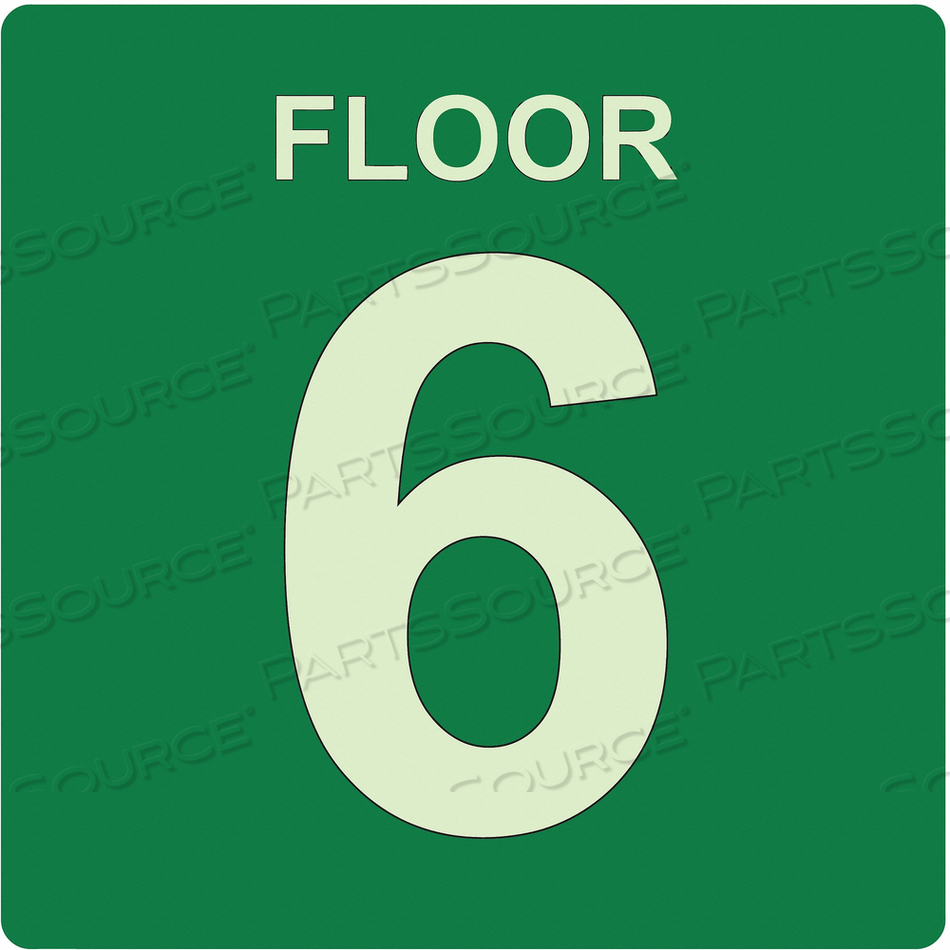 SIGN FLOOR 6 GREEN ENGLISH PVC by Ability One SIGN FLOOR 6 GREEN ENGLISH PVC by Ability One