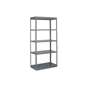 OFFSET STURDI-FRAME OPEN SHELVING UNIT 48"W X 18"D X 87"H, 5 SHELVES, 18 GA., DARK GRAY by Tri-Boro Shelving