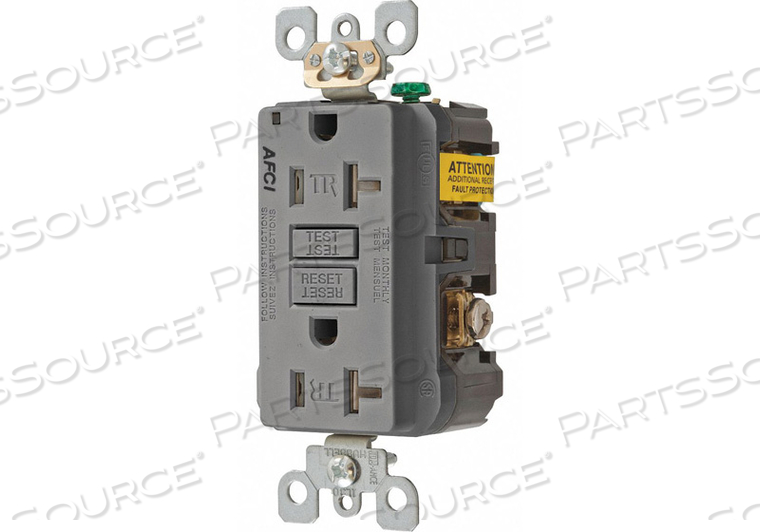 RECEPTACLE GRAY 1.0 HP 20A 3 WIRES NYLON by Hubbell Incorporated, Wiring Device-Kellums