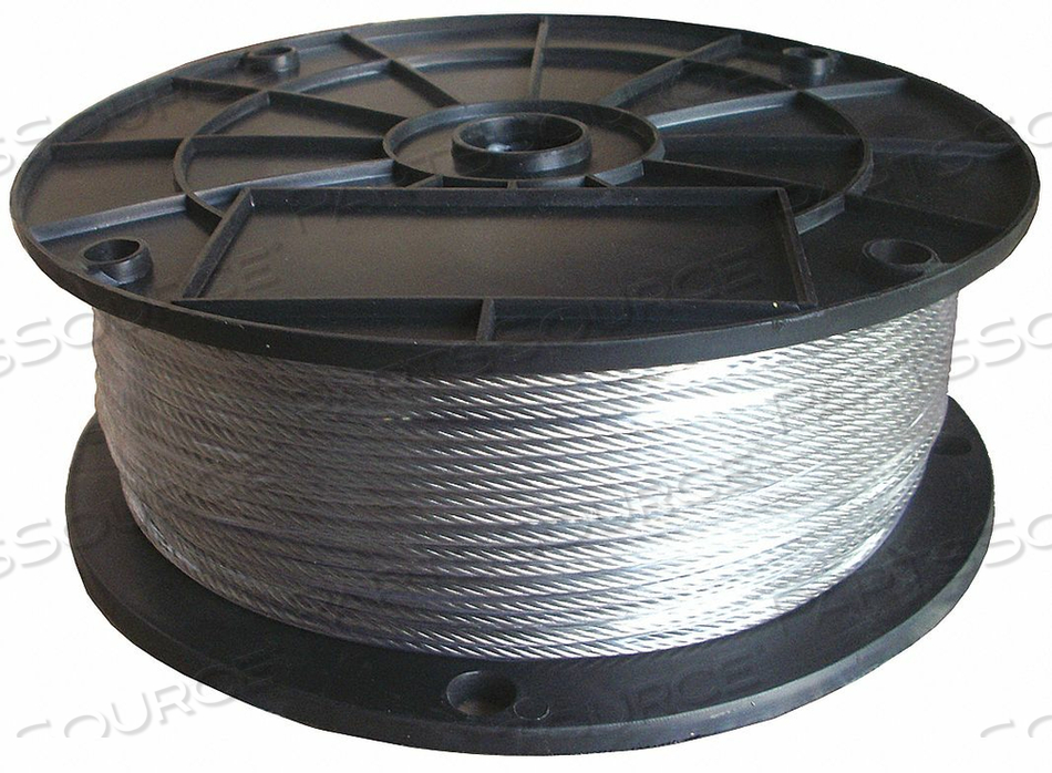 WIRE ROPE, MATERIAL 304 STAINLESS STEEL, CORE TYPE IWRC, WORKING LOAD LIMIT 96 LB, BREAKING STRENGTH 480 LBF, ROPE STRAND CLASSIFICATION 7 X by DAYTON ELECTRIC MANUFACTURING CO
