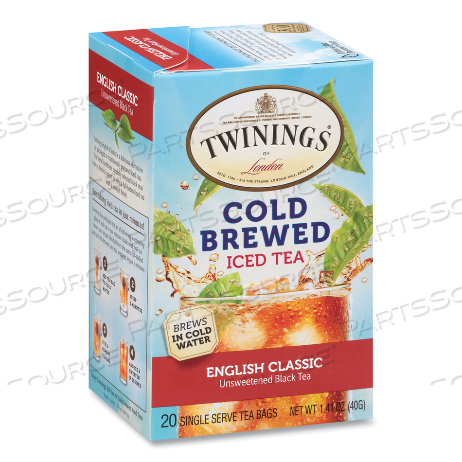 COLD BREW ICED TEA BAGS, ENGLISH CLASSIC, 0.07 OZ TEA BAG by TWININGS COLD BREW ICED TEA BAGS, ENGLISH CLASSIC, 0.07 OZ TEA BAG by TWININGS