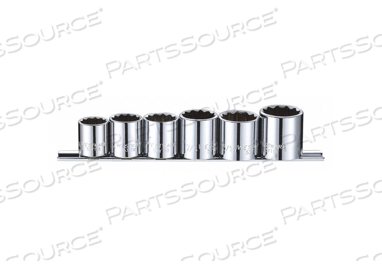 SOCKET SET 3/8 SAE CHROME 6PCS by Westward