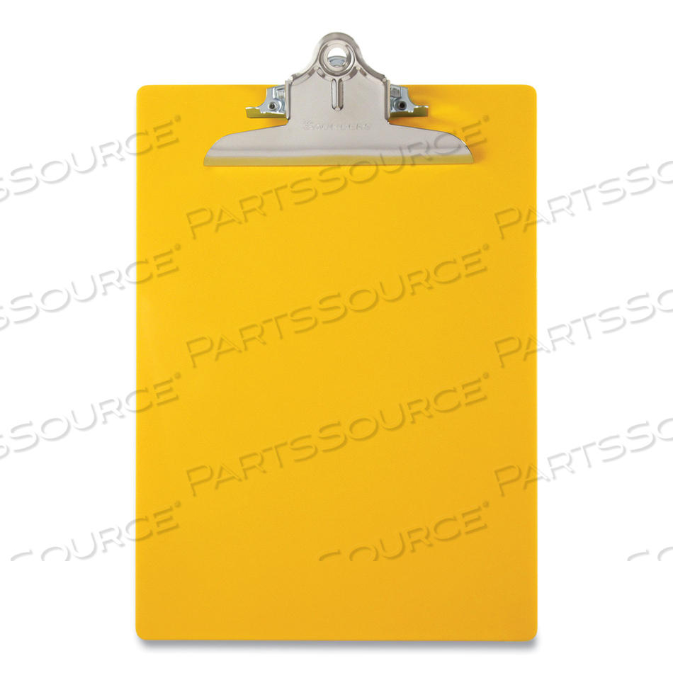 RECYCLED PLASTIC CLIPBOARD WITH RULER EDGE, 1" CLIP CAPACITY, HOLDS 8.5 X 11 SHEETS, YELLOW by Saunders RECYCLED PLASTIC CLIPBOARD WITH RULER EDGE, 1" CLIP CAPACITY, HOLDS 8.5 X 11 SHEETS, YELLOW by Saunders