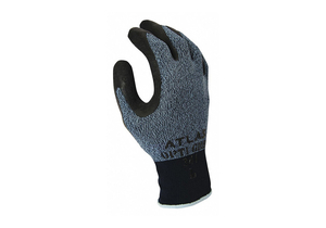 COATED GLOVES LATEX BLACK/GRAY XS/6 PR by SHOWA