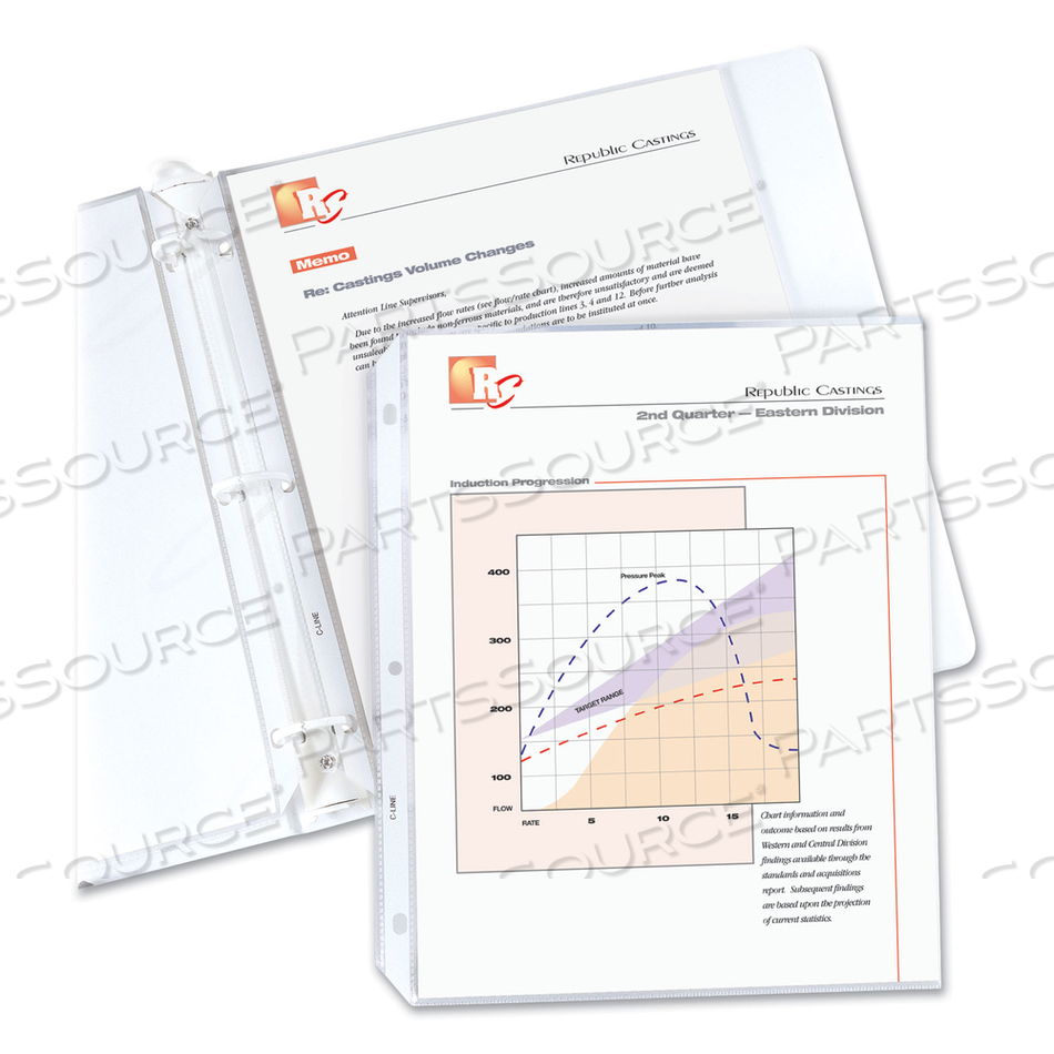 STANDARD WEIGHT POLYPROPYLENE SHEET PROTECTORS, NON-GLARE, 2", 11 X 8.5 by C-Line