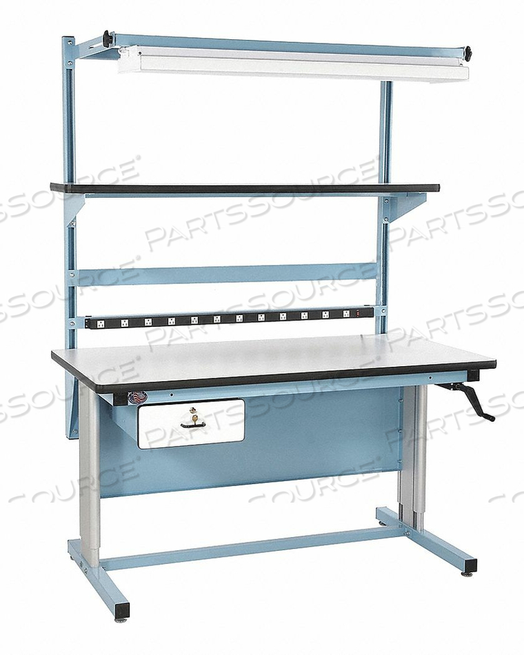 BENCH-IN-A-BOX ERGONOMIC WORKBENCH W/ ESD LAMINATE TOP, 60"W X 30"D, BLUE by Pro-Line BENCH-IN-A-BOX ERGONOMIC WORKBENCH W/ ESD LAMINATE TOP, 60"W X 30"D, BLUE by Pro-Line