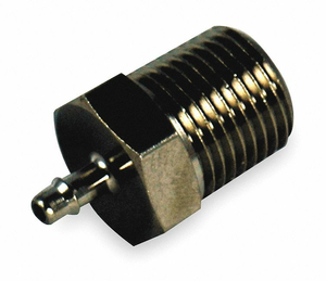 MALE CONNECTOR 10-32X3/16 IN BARB BRASS by Pneumadyne