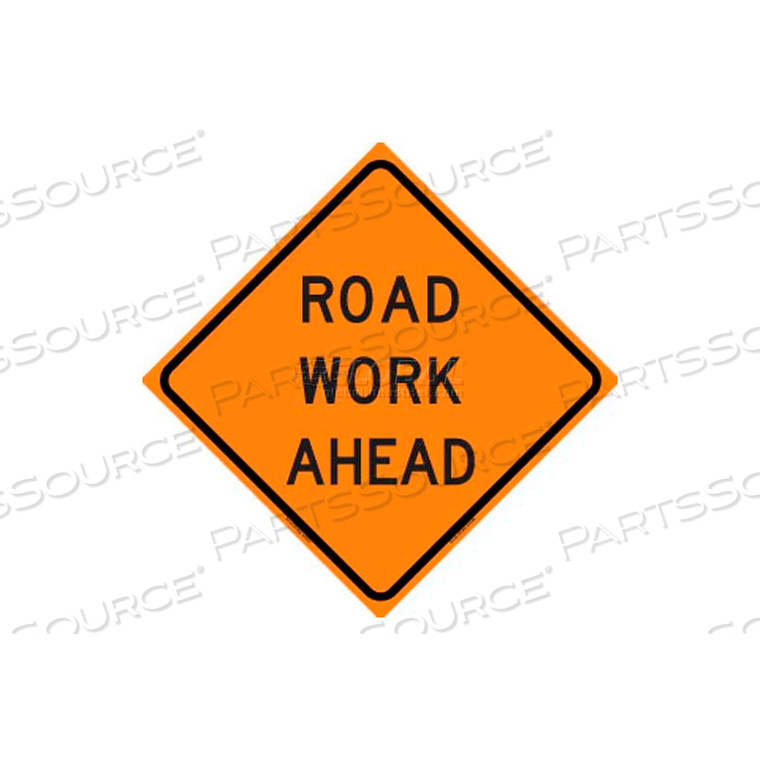 REFLECTIVE ROLL-UP SIGN, 48" X 48", ROAD WORK AHEAD by Dicke