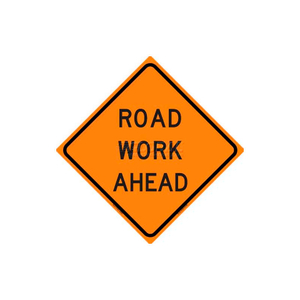 REFLECTIVE ROLL-UP SIGN, 48" X 48", ROAD WORK AHEAD by Dicke