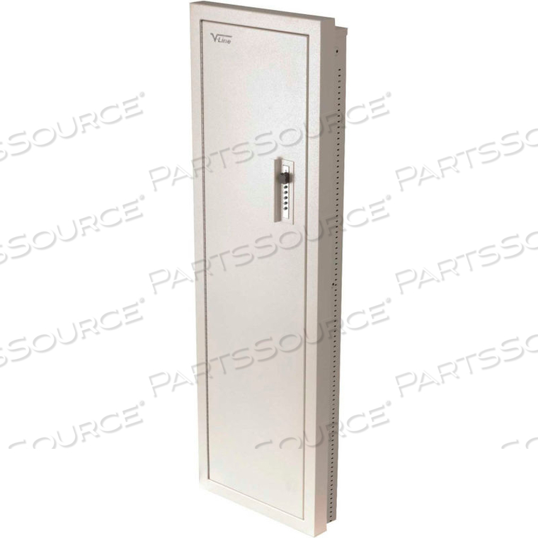 CLOSET VAULT II RECESSED GUN CABINET - 18"W X 5-3/4"D X 53"H - KABA LOCK - IVORY 