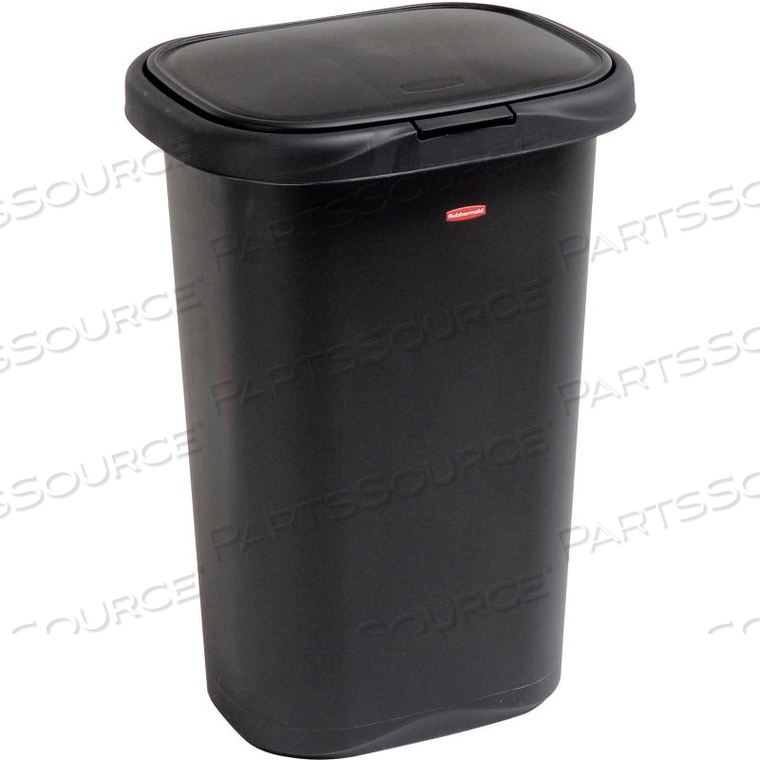 LINER LOCK SPRING TOP WASTEBASKET 5L58 52 QT, BLACK 