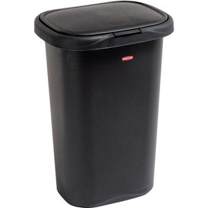 LINER LOCK SPRING TOP WASTEBASKET 5L58 52 QT, BLACK by Rubbermaid Cart