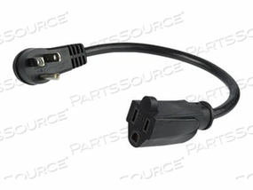 1FT FLAT EXTENSION CORD - NEMA 5-15R TO NEMA RIGHT-ANGLE 5-15P - POWER CABLE - NEMA 5-15 (M) RIGHT-ANGLED TO NEMA 5-15 (F) STRAIGHT - 125 V - 13 A - 1 FT - BLACK by StarTech.com Ltd. 1FT FLAT EXTENSION CORD - NEMA 5-15R TO NEMA RIGHT-ANGLE 5-15P - POWER CABLE - NEMA 5-15 (M) RIGHT-ANGLED TO NEMA 5-15 (F) STRAIGHT - 125 V - 13 A - 1 FT - BLACK by StarTech.com Ltd.