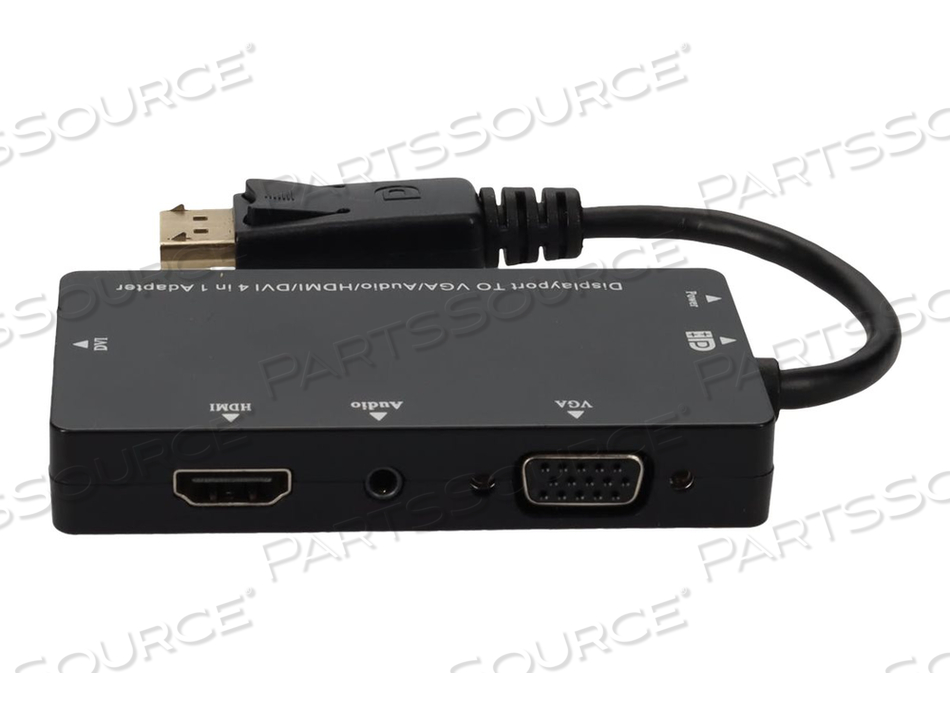 ADDON, ADAPTER, DISPLAYPORT MALE TO HD-15 (VGA), MINI JACK, HDMI, DVI FEMALE, 7.9 IN, BLACK by ADDON