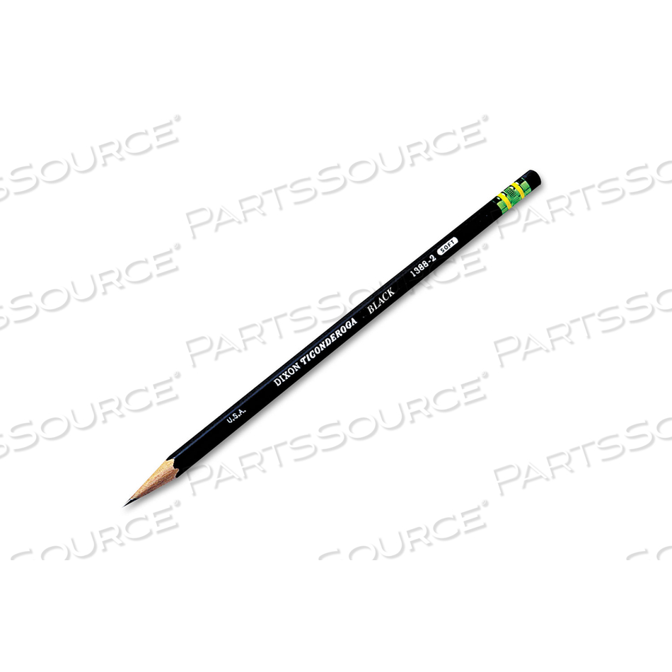 PENCILS, HB (#2), BLACK LEAD, BLACK BARREL by Dixon Ticonderoga PENCILS, HB (#2), BLACK LEAD, BLACK BARREL by Dixon Ticonderoga
