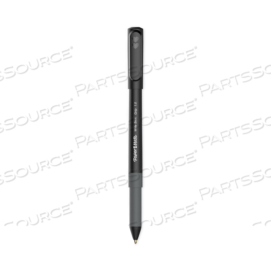 WRITE BROS. GRIP BALLPOINT PEN, STICK, MEDIUM 1 MM, BLACK INK, BLACK BARREL by Paper Mate WRITE BROS. GRIP BALLPOINT PEN, STICK, MEDIUM 1 MM, BLACK INK, BLACK BARREL by Paper Mate