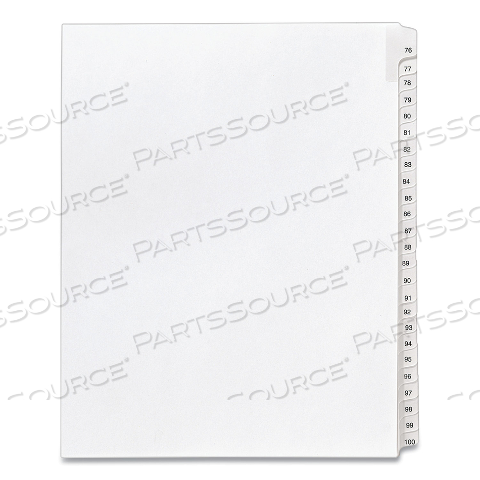 PREPRINTED LEGAL EXHIBIT SIDE TAB INDEX DIVIDERS, ALLSTATE STYLE, 25-TAB, 76 TO 100, 11 X 8.5, WHITE, 1 SET, (1704) by Avery PREPRINTED LEGAL EXHIBIT SIDE TAB INDEX DIVIDERS, ALLSTATE STYLE, 25-TAB, 76 TO 100, 11 X 8.5, WHITE, 1 SET, (1704) by Avery