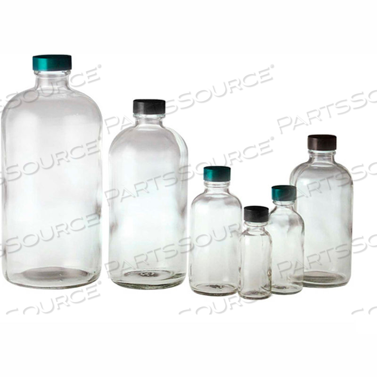 32OZ (960ML) CLEAR BOSTON ROUND BOTTLE ONLY, 33-400 NECK FINISH, CASE OF 12 