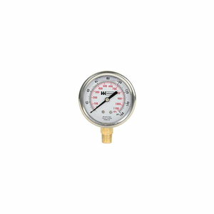 2 1/2" DIAL, LIQUID FILLED, 1/4" NPT BOTTOM, 0-160 PSI by Weiss Instruments