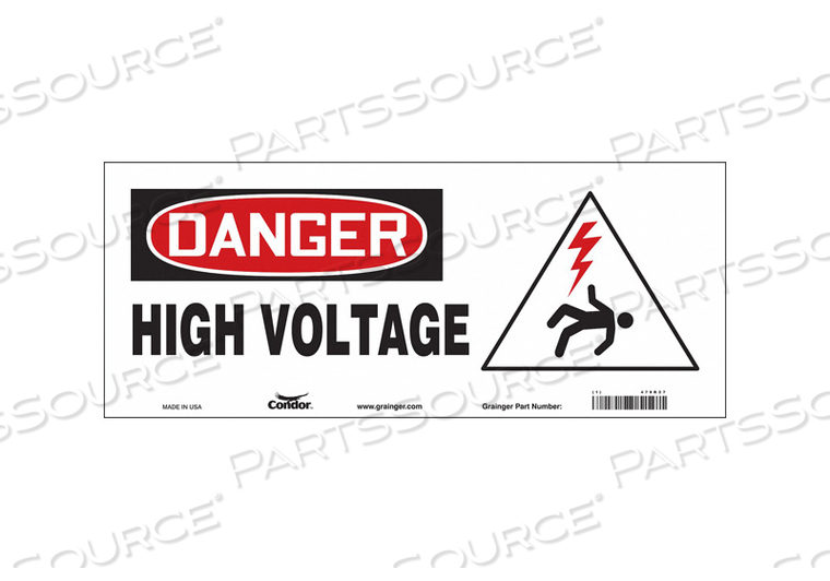 SAFETY SIGN 17 WX7 H 0.004 THICKNESS 