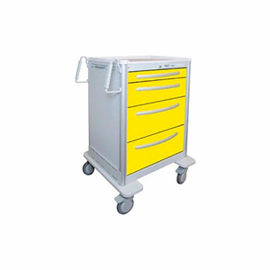 4 DRAWER UNICART, LIGHT GRAY EXTERIOR / YELLOW DRAWERS, LEVER LOCK by Waterloo Healthcare