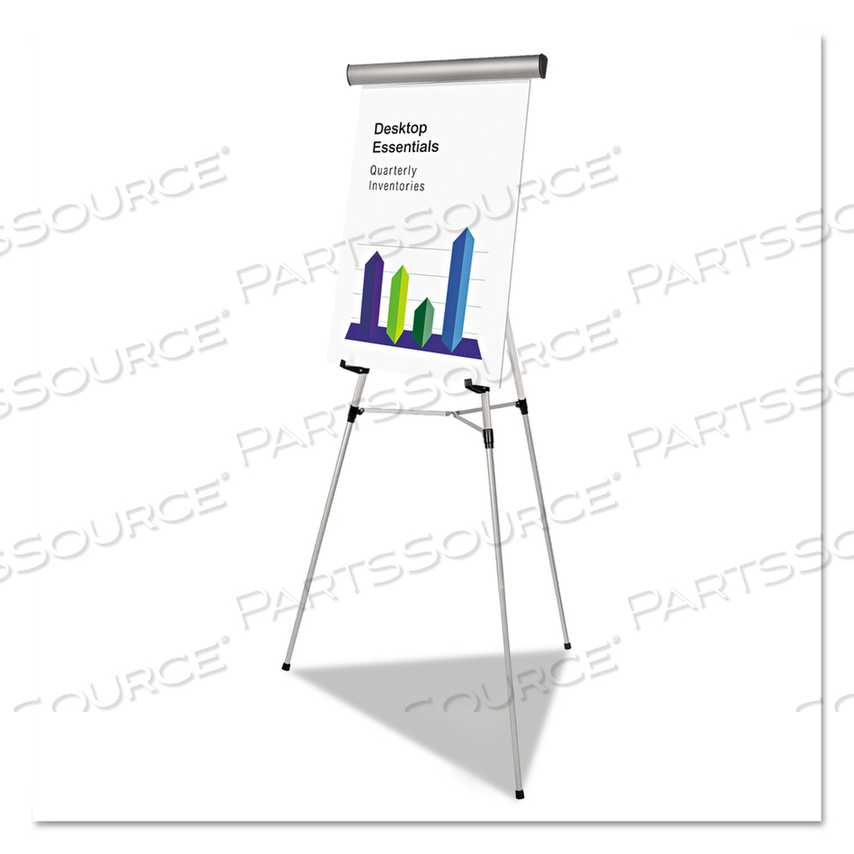 MASTERVISION 3-LEG LIGHTWEIGHT TELESCOPING DISPLAY EASEL, SILVER by MasterVision