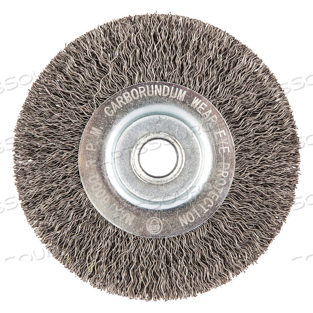 WIRE WHEEL BRUSH, CRIMPED STEEL, 4 IN DIA X 1/2 IN WD, 1/2 IN ARBOR, 0.014 IN FILL by Approved Vendor WIRE WHEEL BRUSH, CRIMPED STEEL, 4 IN DIA X 1/2 IN WD, 1/2 IN ARBOR, 0.014 IN FILL by Approved Vendor