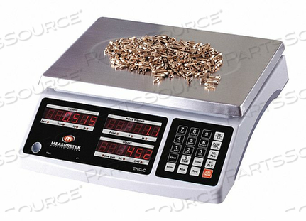 BENCH SCALE, SCALE DISPLAY LED, WEIGHING SURFACE DEPTH 8 5/8 IN, WEIGHING SURFACE WIDTH 11 1/2 IN, WEIGHT CAPACITY 60 LB, WEIGHING UNITS KG, by Measuretek