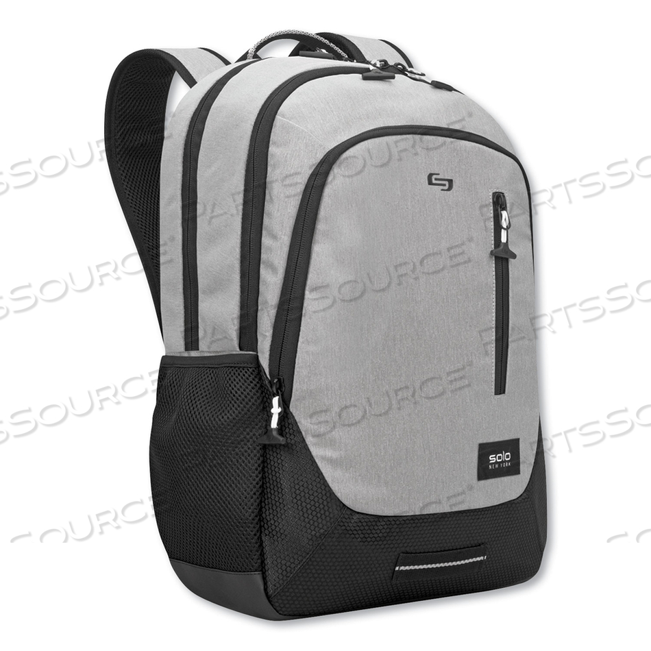 REGION BACKPACK, FITS DEVICES UP TO 15.6", NYLON/POLYESTER, 13 X 5 X 19, LIGHT GRAY 