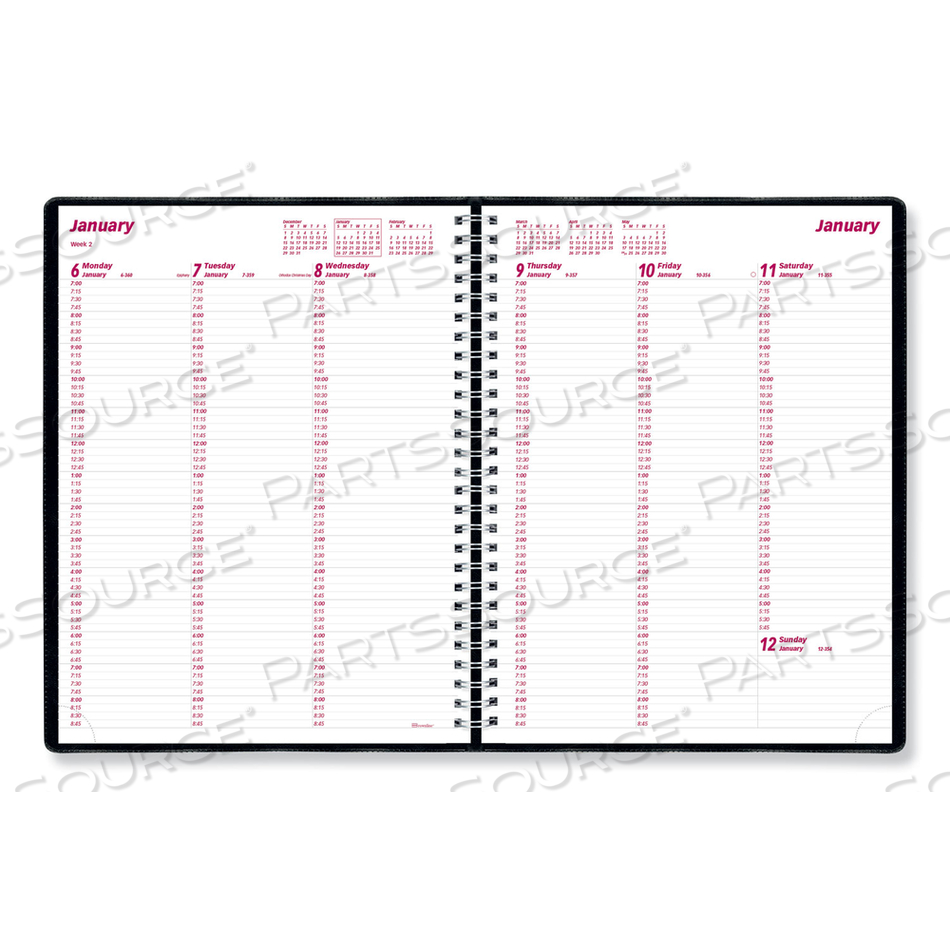 ESSENTIAL COLLECTION WEEKLY APPOINTMENT BOOK IN COLUMNAR FORMAT, 11 X 8.5, BLACK COVER, 12-MONTH (JAN TO DEC): 2023 by Brownline