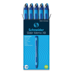 SLIDER MEMO XB BALLPOINT PEN, STICK, EXTRA-BOLD 1.4 MM, BLUE INK, BLUE/LIGHT BLUE BARREL, 10/BOX by Schneider