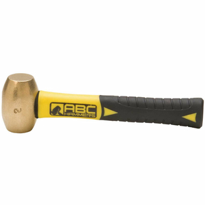 2 LB. NON-SPARKING BRASS HAMMER, 8" FIBERGLASS HANDLE by ABC Hammers Inc.