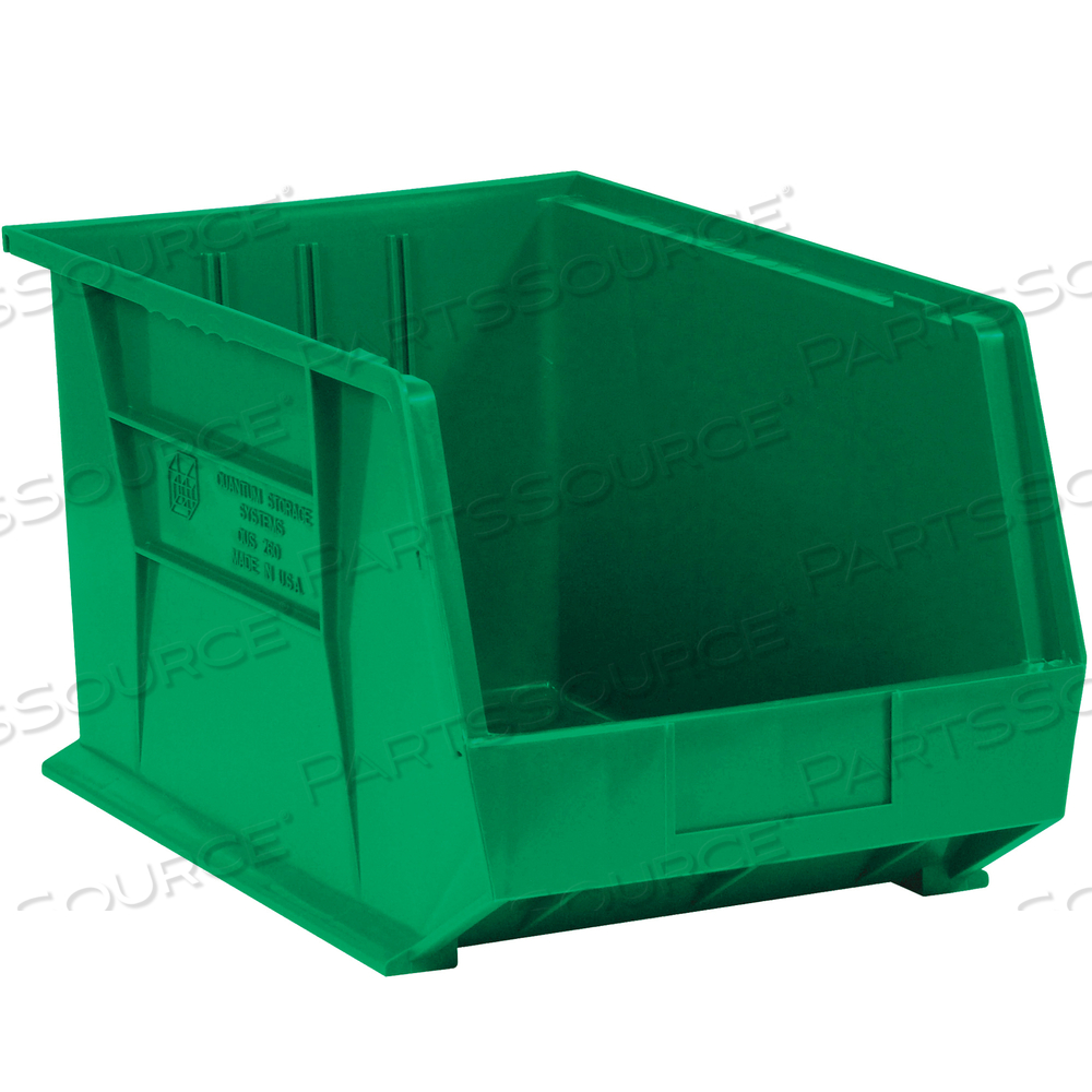 PLASTIC STACK & HANG BIN BOXES, 10 3/4" X 8 1/4" X 7", GREEN, 6/CASE by BOX Partners (Box Acquisitions, LLC)