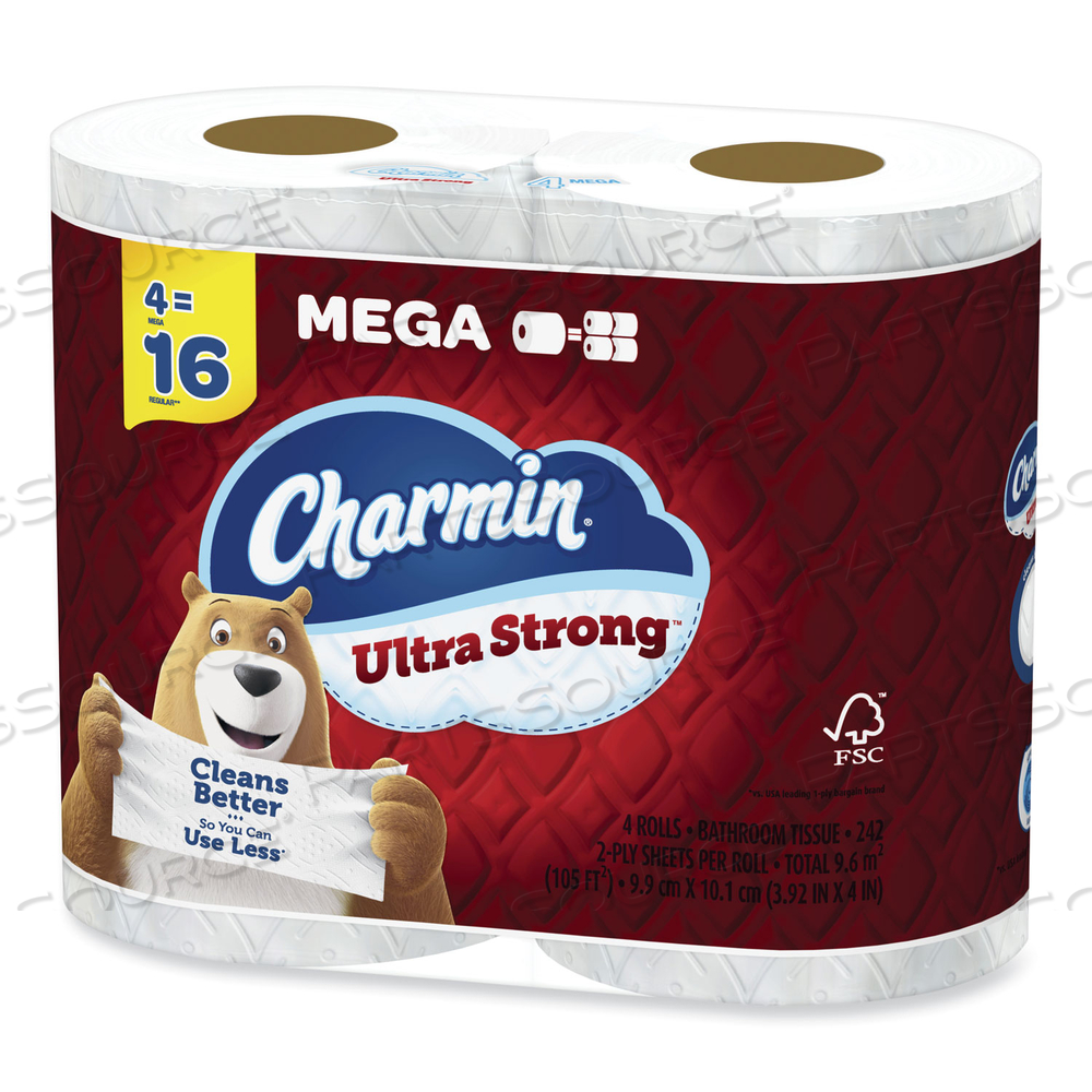 ULTRA STRONG BATHROOM TISSUE, SEPTIC SAFE, 2-PLY, WHITE, 242 SHEET/ROLL, 4/PACK, 8 PACKS/CARTON 