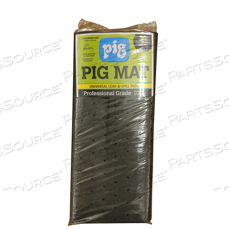 PIG UNIVERSAL LIGHTWEIGHT ABSORBENT MAT 5-PACK by New Pig Corporation