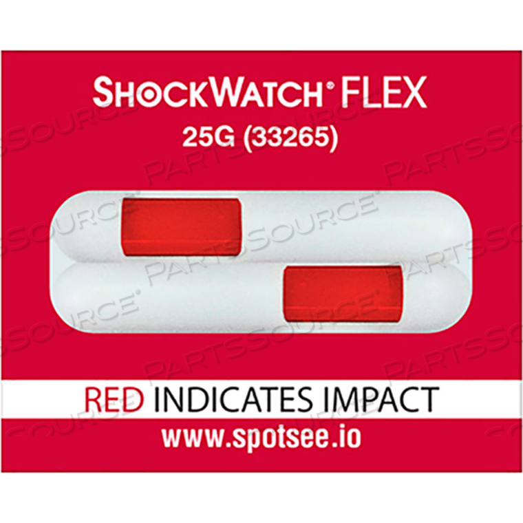 SPOTSEE FLEX DOUBLE TUBE IMPACT INDICATORS, 25G RANGE, 100/BOX 