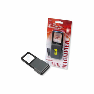 5X MINIBRITE LED LIGHTED ASPHERIC MAGNIFIER W/ PROTECTIVE SLEEVE by Carson