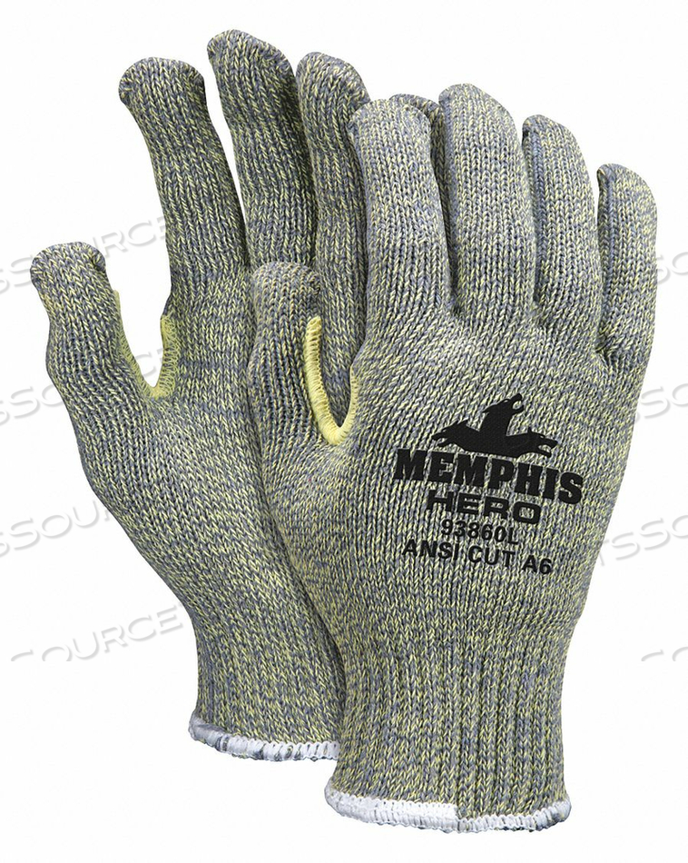 MCR SAFETY CUT PRO HERO A6, 7 GAUGE, REGULAR WEIGHT, KEVLAR/STAINLESS/NYLON SHELL, XS-XXL, ANSI CUT LEVEL A6, ABRASION 3, HEAT 3, DEXTERITY  by MCR Safety