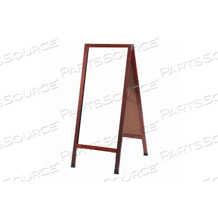 SOLID CHERRY FINISH A-FRAME SIDEWALK WHITE MARKER BOARD - 18"W X 42"H by Aarco Products SOLID CHERRY FINISH A-FRAME SIDEWALK WHITE MARKER BOARD - 18"W X 42"H by Aarco Products