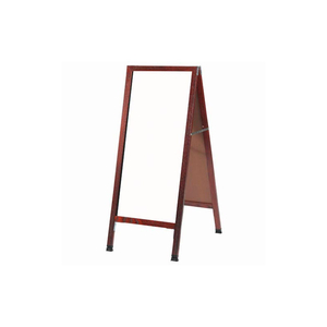 SOLID CHERRY FINISH A-FRAME SIDEWALK WHITE MARKER BOARD - 18"W X 42"H by Aarco Products