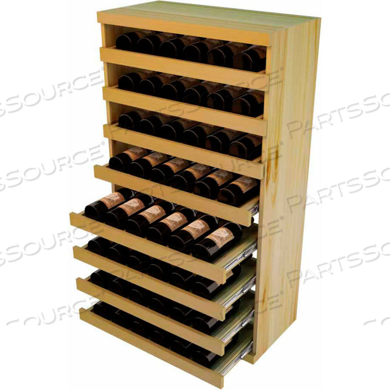 BULK STORAGE, PULL OUT WINE BOTTLE CRADLE, 8-DRAWER 3 FT HIGH - WALNUT, PINE 