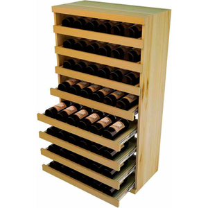 BULK STORAGE, PULL OUT WINE BOTTLE CRADLE, 8-DRAWER 3 FT HIGH - WALNUT, PINE by Wine Cellar Innovations