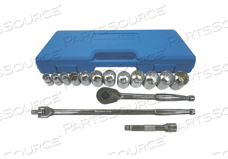 SOCKET WRENCH SET METRIC 1/2 DR 17 PC by Westward SOCKET WRENCH SET METRIC 1/2 DR 17 PC by Westward