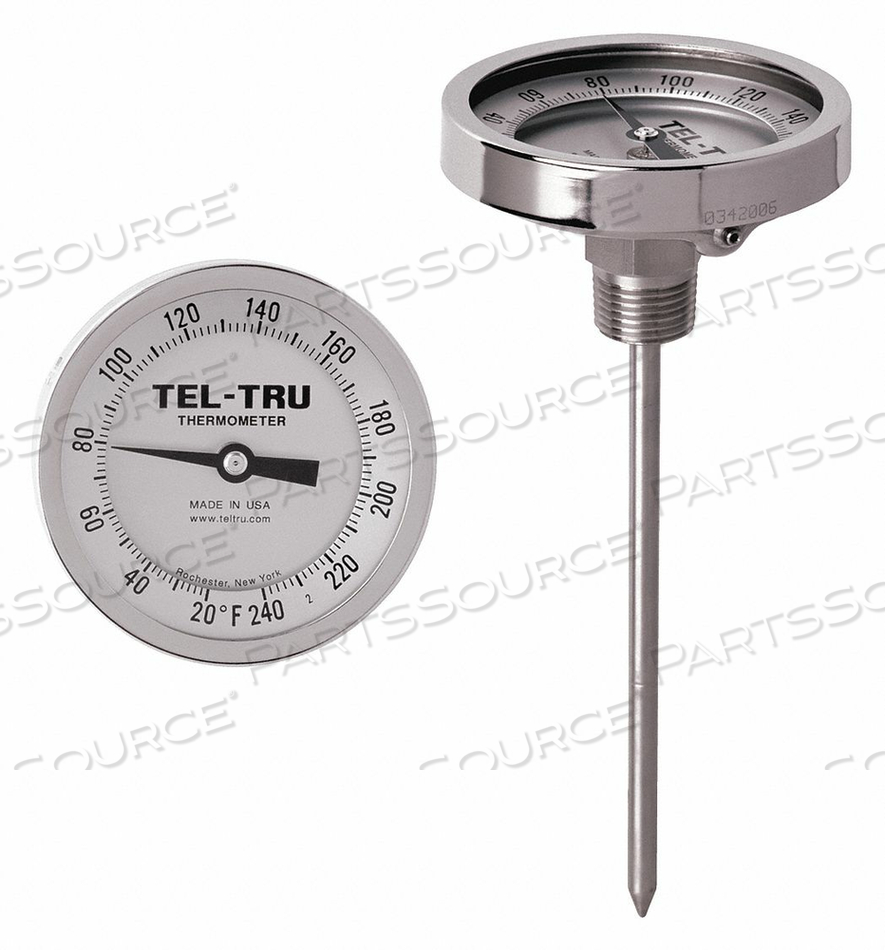 ANALOG DIAL THERMOMETER STEM 18 L by Tel-Tru Manufacturing Co.
