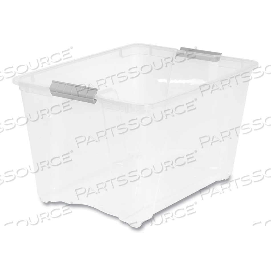 STACK AND PULL LATCHING FLAT LID STORAGE BOX, 13.5 GAL, 22" X 16.5" X 13.03", CLEAR by Iris USA, Inc STACK AND PULL LATCHING FLAT LID STORAGE BOX, 13.5 GAL, 22" X 16.5" X 13.03", CLEAR by Iris USA, Inc