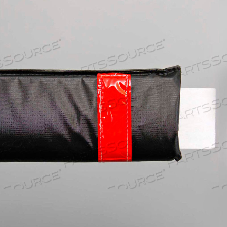 72"W SOFT NYLON GATE ARM COVER - BLACK COVER/RED TAPES by Innoplast, Inc