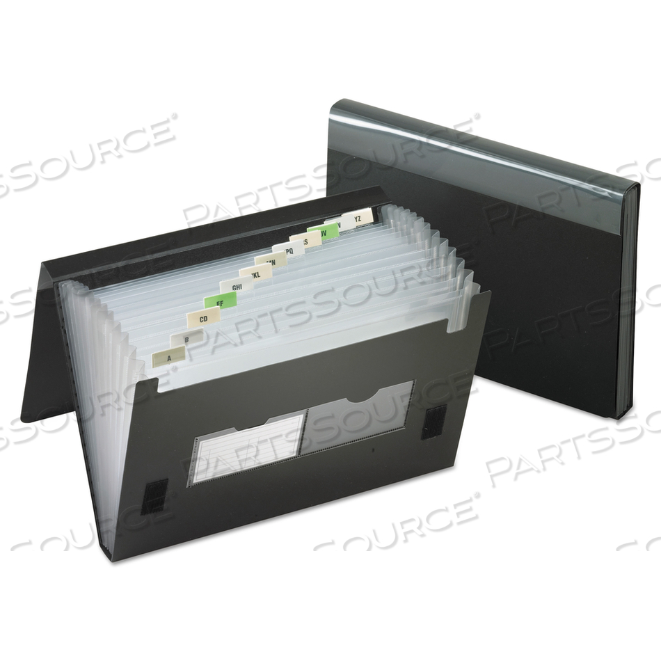 13-POCKET FILE, 4" EXPANSION, 13 SECTIONS, HOOK/LOOP CLOSURE, 1/12-CUT TABS, LETTER SIZE, BLACK by Esselte Pendaflex Corp.
