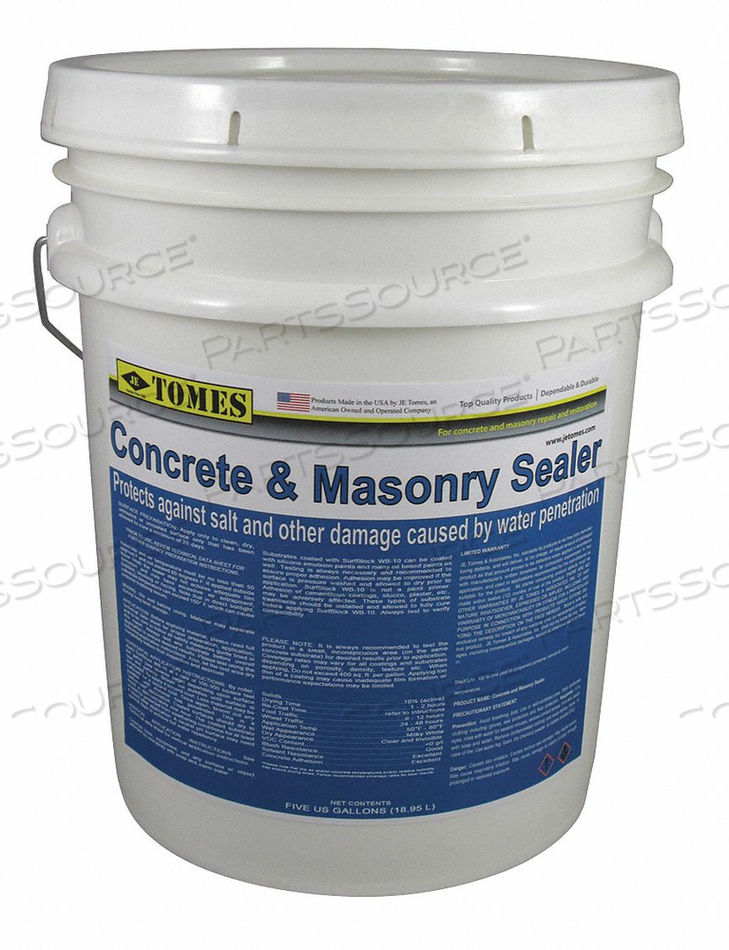 SEALER CONCRETE MASONRY 5 GAL. by JE Tomes SEALER CONCRETE MASONRY 5 GAL. by JE Tomes