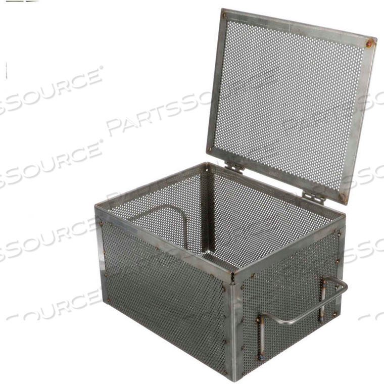 PERFORATED BASKET 10-9/16"L X 8-7/16"W X 6-1/4"H PLAIN STEEL - PRICE EACH FOR QTY 5+ by Marlin Steel Wire Products Inc